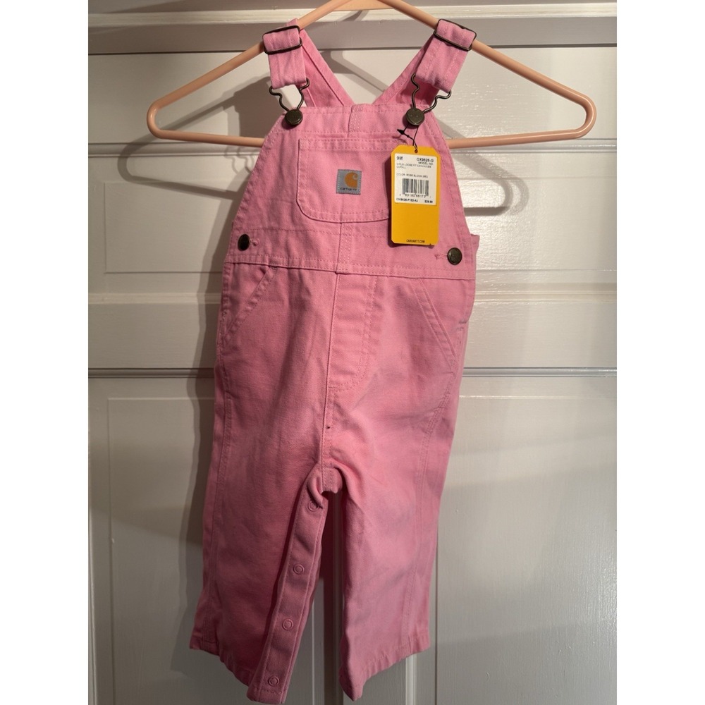 Carhartt Bib Overalls Pink Girl Infant Sizes 9 Months NWT NEW!